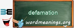 WordMeaning blackboard for defamation